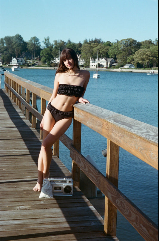 Midnight Ruffle Bikini Bottom